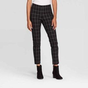a new day | Black & White Plaid High Rise Skinny Stretch Ankle Pants | 8